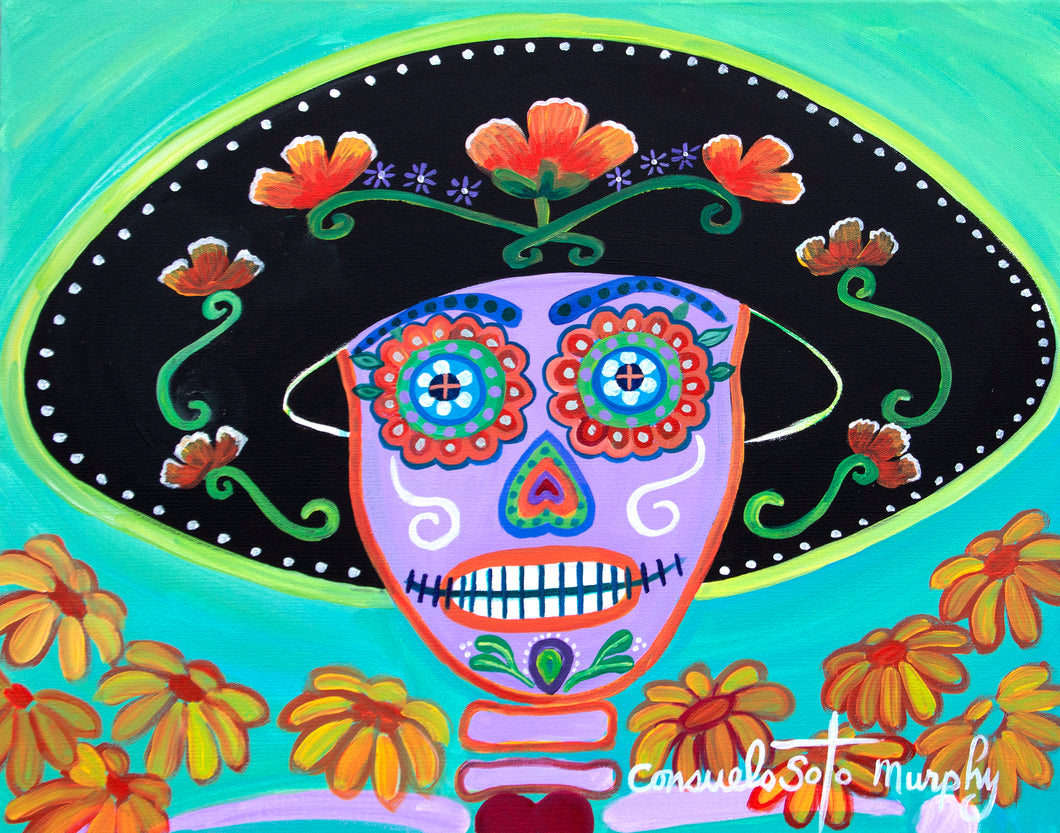 Dia de los Muertos - Purple Skeleton